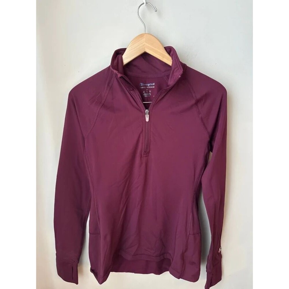 Champion Purple High Low Quarter Zip Running Pullover Medium